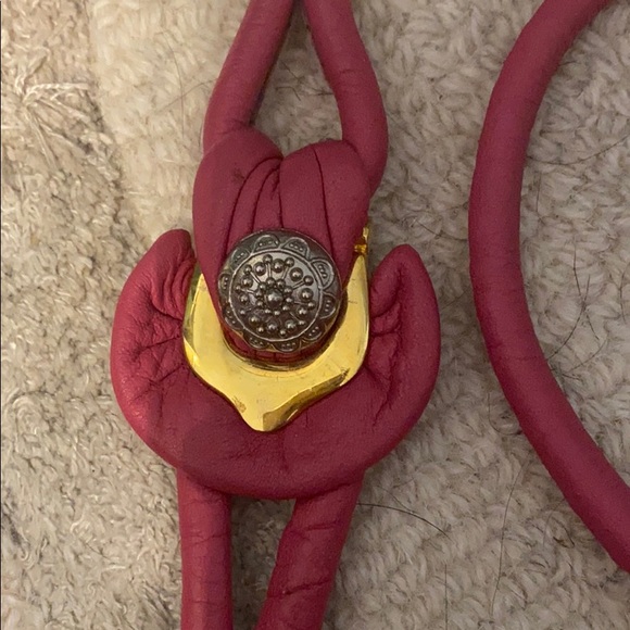 Custom made leather collar necklace bracelet set - Picture 4 of 4